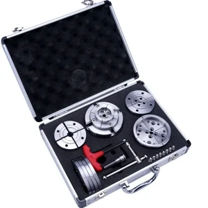 1”-8 M33X3.5 4 Jaws Wood Lathe Chuck Set 3.75 4.5 5.5 inch Bevel Gear Self-Centering Scroll Chuck Woodworking Turning Tools – 4.5in 1 inch-8