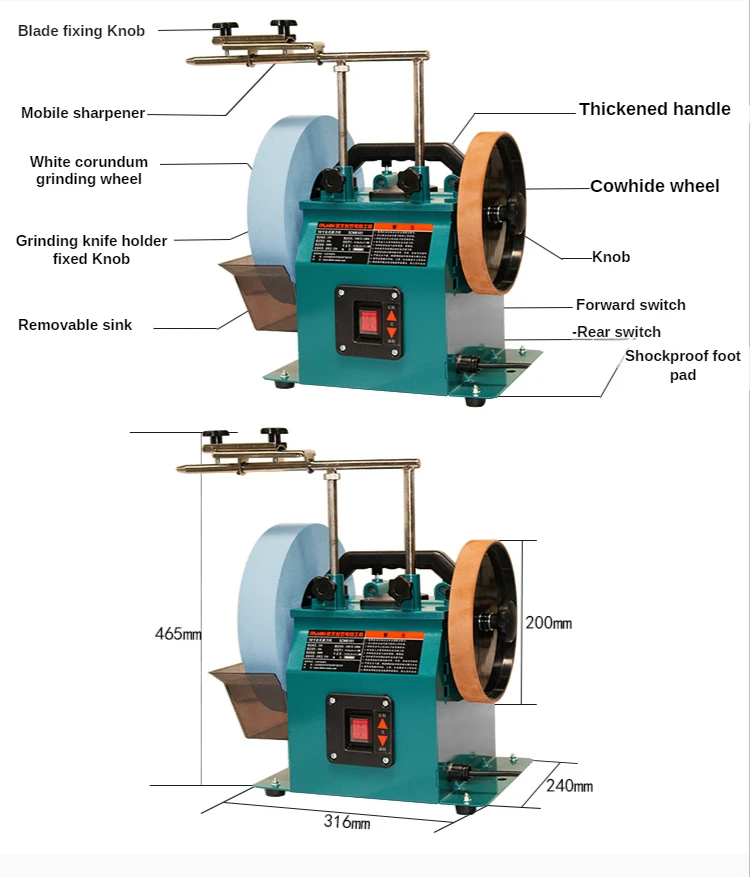 10 Inch Low Speed Water Cooled Knife Grinding Machine For Kitchen Knife Woodworking Planer Blade Chisel Scissors Sharpener – 220×2000 Grit Stones 10 Inch Low Speed Water Cooled Knife Grinding Machine For Kitchen Knife Woodworking Planer Blade Chisel Scissors Sharpener – 220×2000 Grit Stones