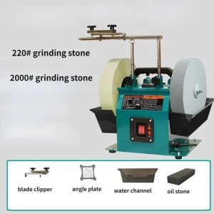 10 inch Low Speed Water Cooled Knife Grinding Machine for Kitchen Knife Woodworking Planer Blade Chisel Scissors Sharpener – 220×2000 grit stones 10 inch Low Speed Water Cooled Knife Grinding Machine for Kitchen Knife Woodworking Planer Blade Chisel Scissors Sharpener – 220×2000 grit stones