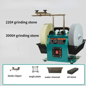 10 inch Low Speed Water Cooled Knife Grinding Machine for Kitchen Knife Woodworking Planer Blade Chisel Scissors Sharpener – 220×3000 grit stones 10 inch Low Speed Water Cooled Knife Grinding Machine for Kitchen Knife Woodworking Planer Blade Chisel Scissors Sharpener – 220×3000 grit stones