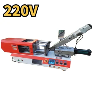 220V/110V 35g Horizontal Hydraulic Injection Molding Machine Stroke 100mm 8T Injection Molding Machine Plastic Molding Machine – Red 220V