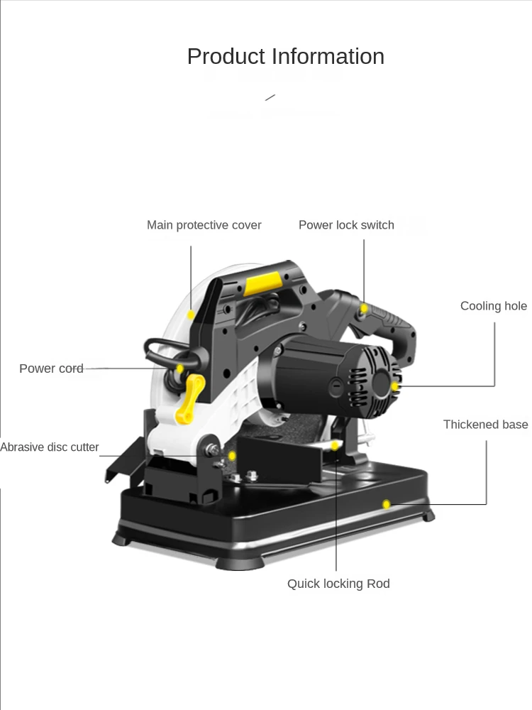 3100W Multi-Functional Portable Electric Circular Saw Wood Plastic Aluminum Profile Metal Steel Bar Pipe Cutting Machine 3100W Multi-Functional Portable Electric Circular Saw Wood Plastic Aluminum Profile Metal Steel Bar Pipe Cutting Machine