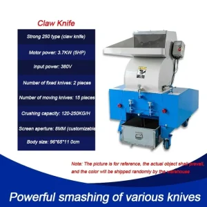 380V 3700W Plastic Crusher Machine Silent Powerful ABS Crusher Industrial Multifunctional Side Feeder Plastic Crusher Machine – Claw Knife