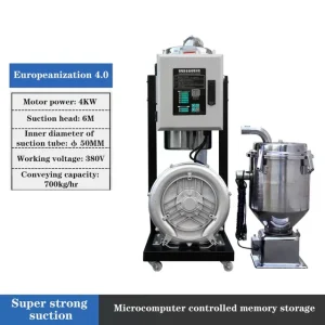 500kg/h Hopper Loader 1000kg Auto Feeder Automatic Plastic Particle Vacuum Feeding Machine European Plastic Suction Machine – European 4.0KW