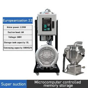 500kg/h Hopper Loader 1000kg Auto Feeder Automatic Plastic Particle Vacuum Feeding Machine European Plastic Suction Machine – European 2.2KW