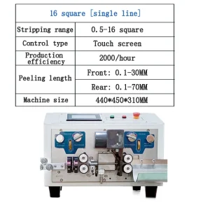 Automatic Wire Stripper Machine Electric 0.1-70mm Copper Wire Stripper Computer Cable Wire Stripping Peeling Cutting Machine – 16.0 touch single – 220V Automatic Wire Stripper Machine Electric 0.1-70mm Copper Wire Stripper Computer Cable Wire Stripping Peeling Cutting Machine – 16.0 touch single – 220V