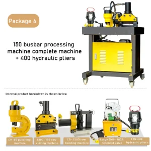 Copper Aluminum Busbar Processing Machine 3in1 4in1 Iron Plate Hydraulic Punching Machine Bending Cutting Combination Machine – Combination 4