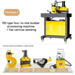 Copper Aluminum Busbar Processing Machine 3in1 4in1 Iron Plate Hydraulic Punching Machine Bending Cutting Combination Machine – Combination 2 Copper Aluminum Busbar Processing Machine 3in1 4in1 Iron Plate Hydraulic Punching Machine Bending Cutting Combination Machine – Combination 2