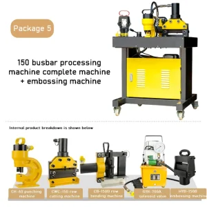 Copper Aluminum Busbar Processing Machine 3in1 4in1 Iron Plate Hydraulic Punching Machine Bending Cutting Combination Machine – Combination 5