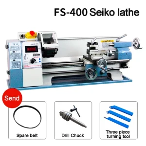 Digital Display Mini Lathe Machine Household DIY Small Stainless Steel Lathe Metal Processing Lathe Benchtop Metal Lathe Tool – FS400
