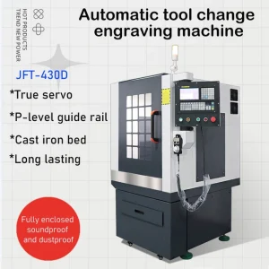 Full Cover Cast Iron CNC Engraving Machine Small CNC Metal Aluminum Stamping Plate Mold Automatic Tool Change Engraving Machine – 430D ATC