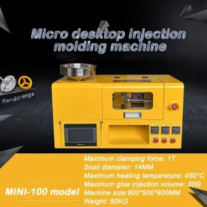 Mini-100 30g Horizontal Injection Molding Machine Automatic 1.5T 1.5KW 220V/110V Plastic Processing Production Molding Machine – 220V