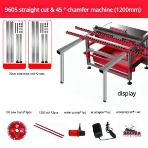Shijing 9605 45 Degree Chamfering Straight Cut Machine Dust Free Water Cutter Slab Ceramic Tile Cutting Machine – 1.2m x 2 extend rod Shijing 9605 45 Degree Chamfering Straight Cut Machine Dust Free Water Cutter Slab Ceramic Tile Cutting Machine – 1.2m x 2 extend rod