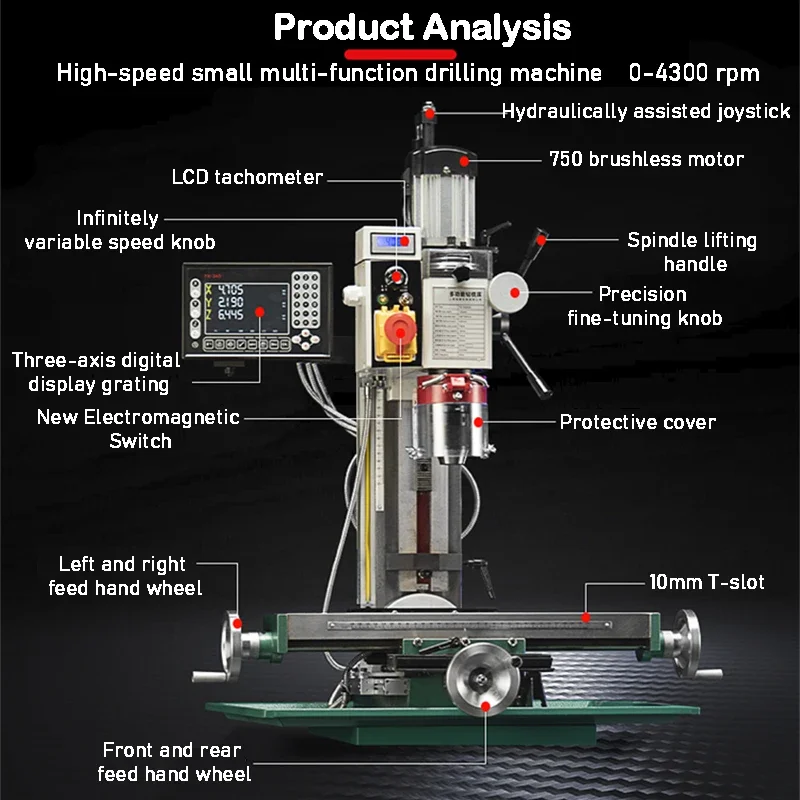 Small Desktop Drilling Machine Multifunctional High-Speed Drilling And Tapping Integrated Machine Tool For Drilling And Milling – 7025A Single Machine Small Desktop Drilling Machine Multifunctional High-Speed Drilling And Tapping Integrated Machine Tool For Drilling And Milling – 7025A Single Machine