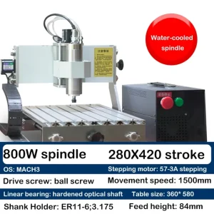 Small Fully Automatic CNC Engraving Machine Desktop Four Axis Three-dimensional Jade Metal Lettering Relief Acrylic Aluminum – 800W