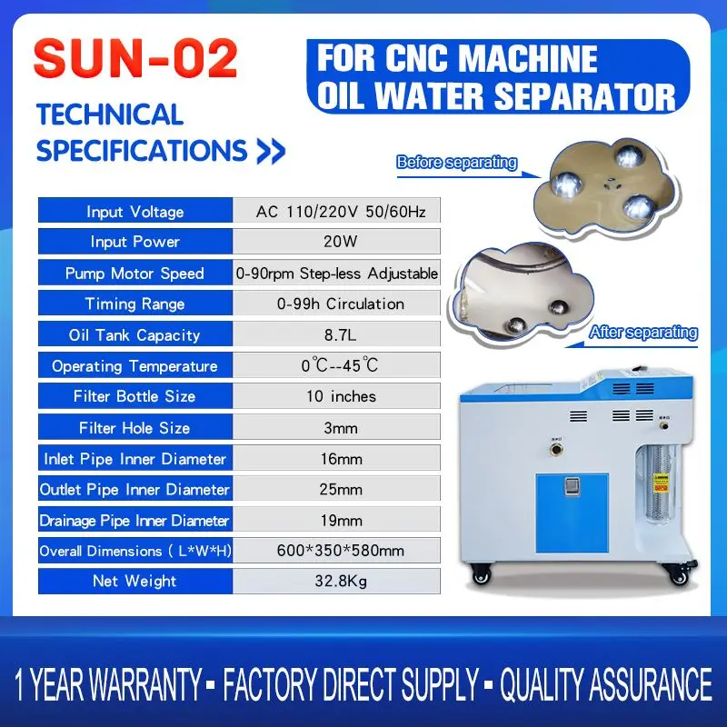 20W Water Oil Separator Sun-02 For Cnc Machining Center Portabler Oil Water Separator Price To Usa 20W Water Oil Separator Sun-02 For Cnc Machining Center Portabler Oil Water Separator Price To Usa