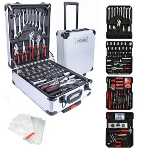 499 pcs Professional Aluminum Trolley Household Hand Hardware Tools Socket Set Mechanic Car Repair Tool Kit 499 pcs Professional Aluminum Trolley Household Hand Hardware Tools Socket Set Mechanic Car Repair Tool Kit
