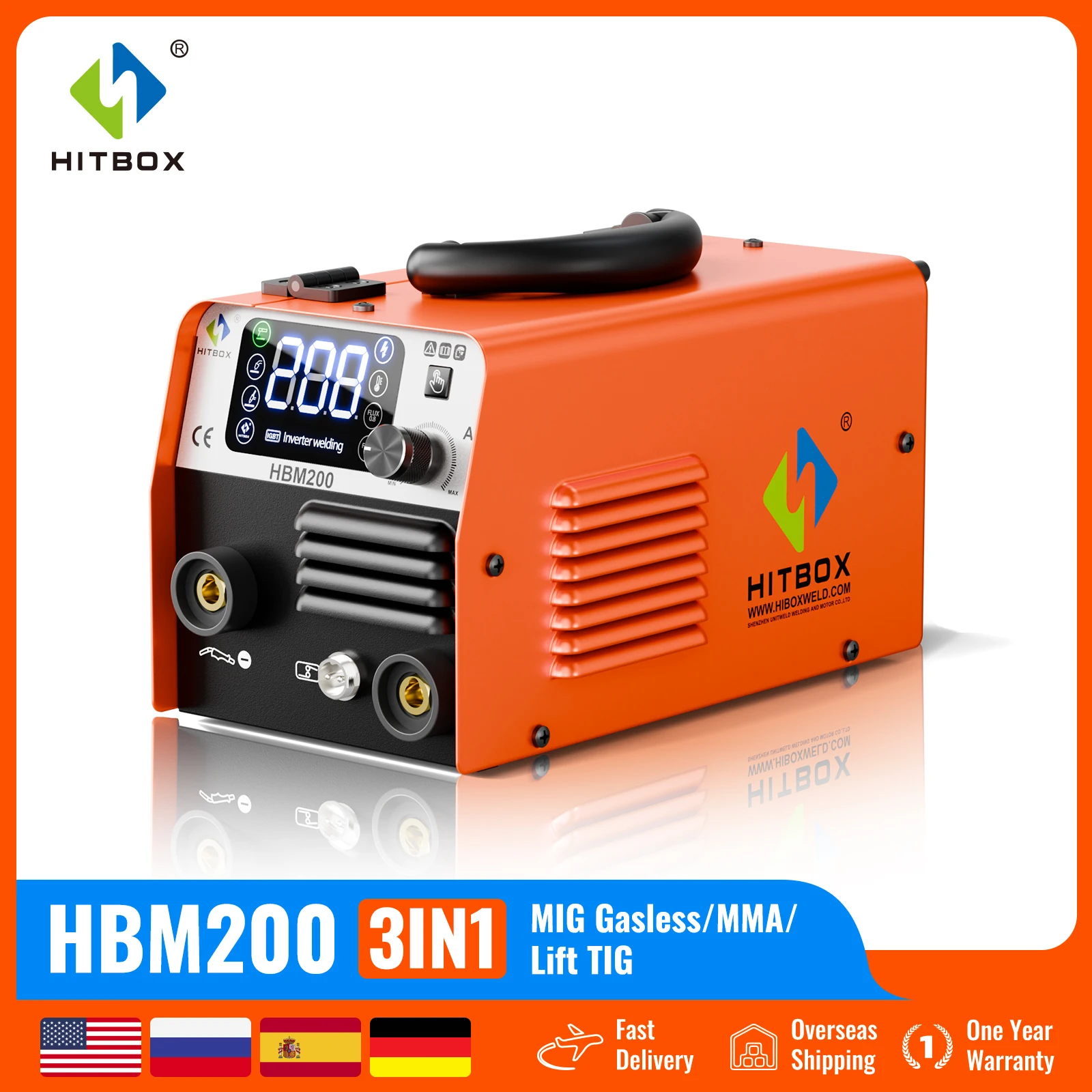 Hitbox 3 In1 Hbm200 Welder Mig Semi-Automatic Welding Machine Gasless Mig Inverter Mma Arc Lift Tig Welders Hitbox 3 In1 Hbm200 Welder Mig Semi-Automatic Welding Machine Gasless Mig Inverter Mma Arc Lift Tig Welders