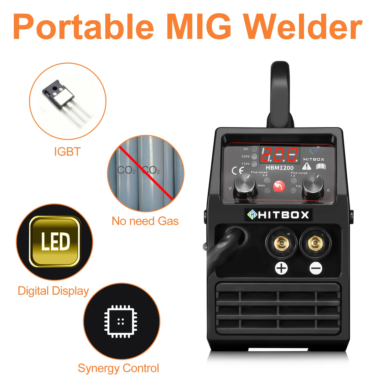 Hitbox Mig Welder Semi-Automatic 220V Inverter Tig Argon Arc Gas-Less Mig Welder 3 In 1 Synergy Hbm1200 Welding Machine Hitbox Mig Welder Semi-Automatic 220V Inverter Tig Argon Arc Gas-Less Mig Welder 3 In 1 Synergy Hbm1200 Welding Machine