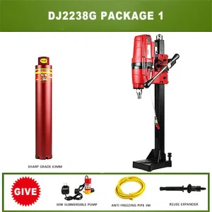 238mm High Power Electric Concrete Complex Core Diamond Drill Machine Professional Project Water Wet Core Drilling Machine 3300W – Orange/Black