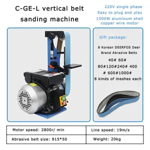 15KW Vertical Multifunctional Electric Belt Sander DIY Polishing Grinding Machine Cutter Edges Sharpener Grinder – 220V 15KW Vertical Multifunctional Electric Belt Sander DIY Polishing Grinding Machine Cutter Edges Sharpener Grinder – 220V