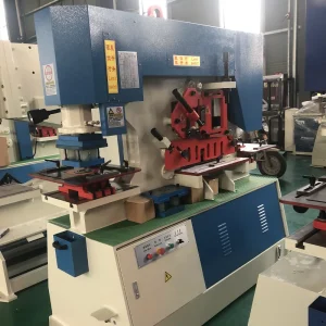 Round Square Hole Puncher Shearing Machine, Hydraulic Ironworker for 45° 90° Equilateral Angle Steel Cutting