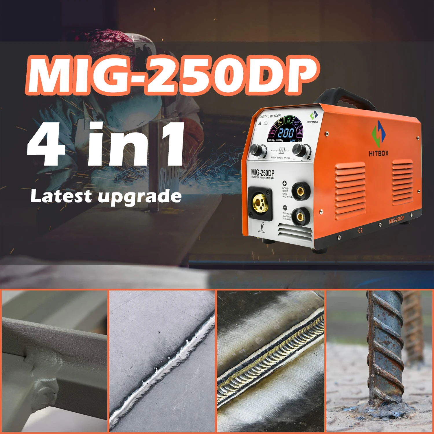 Hitbox Mig Welder 3 In 1 Semi-Automatic Aluminum Welding Machine Mig250Dp 220V Pulse Mig 3 In 1 Inverter Weld Technology Hitbox Mig Welder 3 In 1 Semi-Automatic Aluminum Welding Machine Mig250Dp 220V Pulse Mig 3 In 1 Inverter Weld Technology
