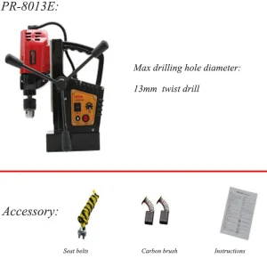 1600W Magnetic Drill Positive And Negative Magnetic Seat Drill Tapping Machine Multi-function Iron Drilling Machine PR-8013E
