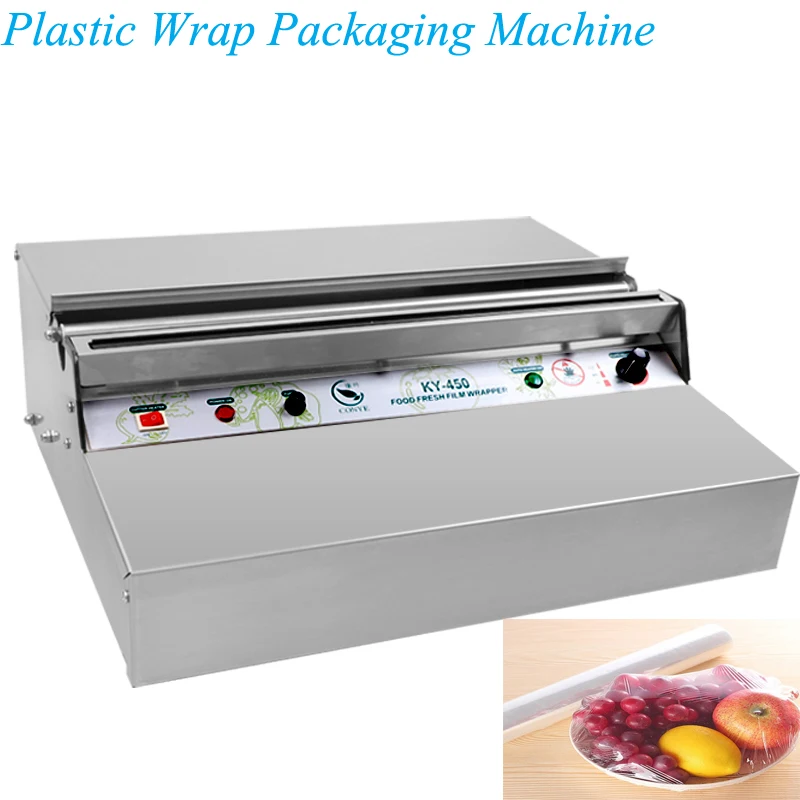 Plastic Wrap Packaging Machine Supermarket Fruit Fresh Vegetable Baler Stainless Steel Commercial Sealing Machine Ky-450 Plastic Wrap Packaging Machine Supermarket Fruit Fresh Vegetable Baler Stainless Steel Commercial Sealing Machine Ky-450