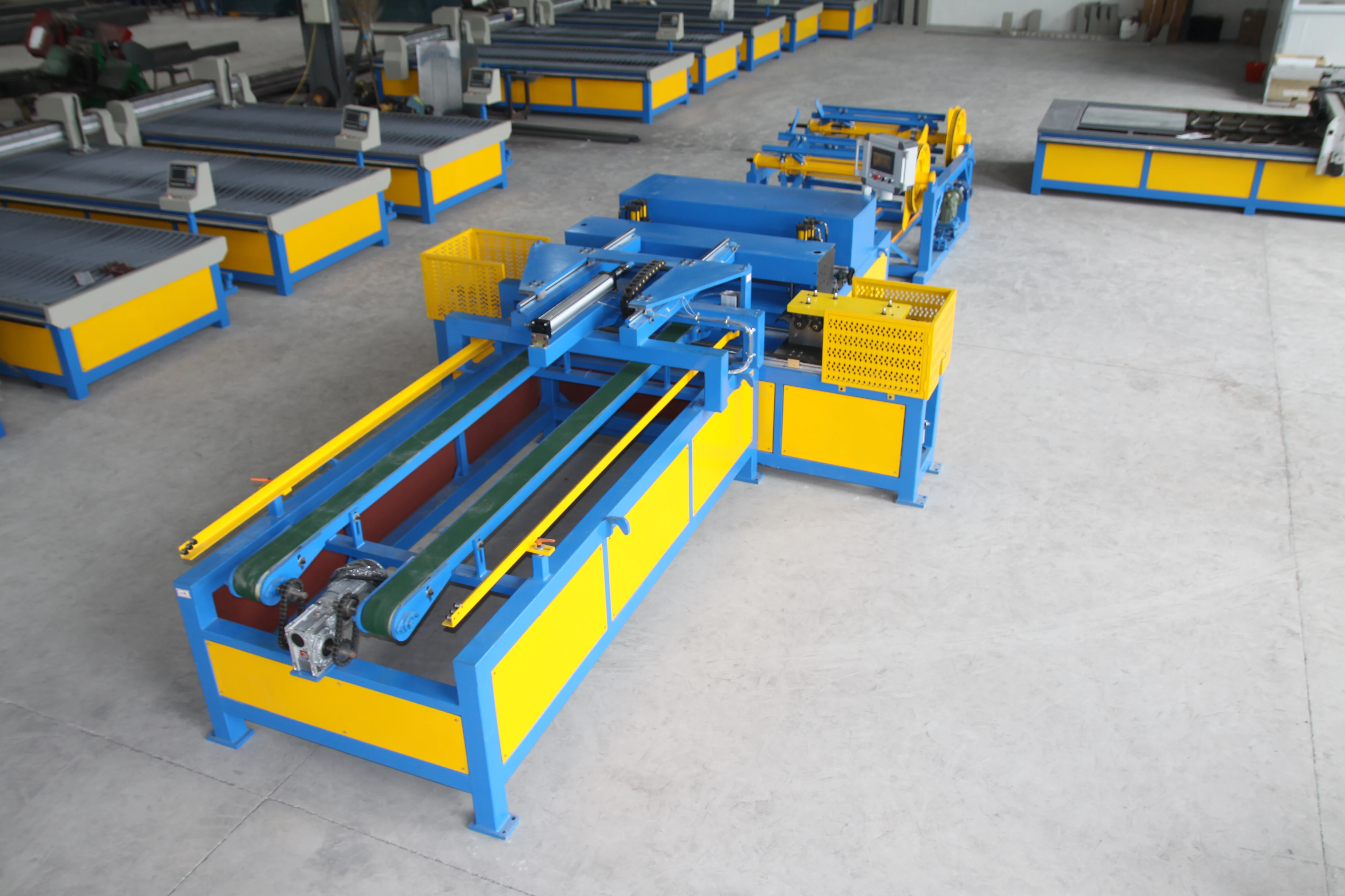 Super Auto Duct Line 4 Air Hose Blast Pipe Making Production Machine Sheet Metal Square Processing Tools Cnc Havc Super Auto Duct Line 4 Air Hose Blast Pipe Making Production Machine Sheet Metal Square Processing Tools Cnc Havc