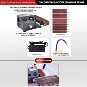 Flowing Water-Cooled Knife Sharpening Machine Automatic Electric Belt Grinding Machine Scissor Sharpener Belt Sanding Machine – Stepless speed-350853