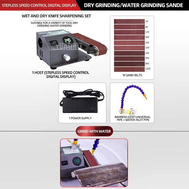 Flowing Water-Cooled Knife Sharpening Machine Automatic Electric Belt Grinding Machine Scissor Sharpener Belt Sanding Machine – Stepless Speed-350853 Flowing Water-Cooled Knife Sharpening Machine Automatic Electric Belt Grinding Machine Scissor Sharpener Belt Sanding Machine – Stepless Speed-350853
