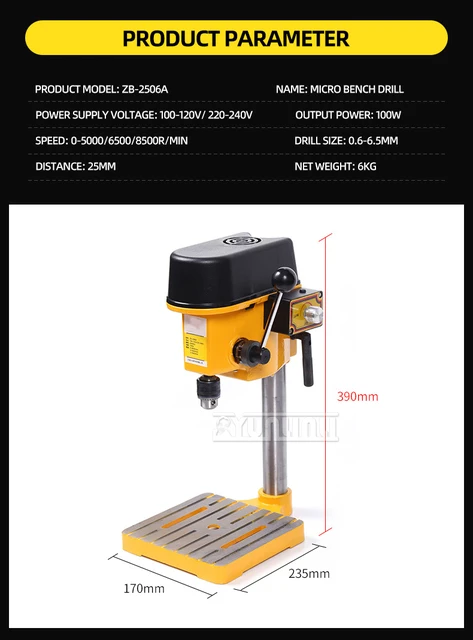 220V 110V Mini Bench Drill Stand Multifunctional Industrial Electric Bench Drilling Drill Chuck 0.6-6.5Mm Mini Grinder – Zb-2506A 220V 110V Mini Bench Drill Stand Multifunctional Industrial Electric Bench Drilling Drill Chuck 0.6-6.5Mm Mini Grinder – Zb-2506A