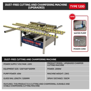 Desktop ceramic tile chamfering machine 45° high-precision dust-free Tile Ceramic Tile Chamfering Machine Water Cutting Bevel – 1200