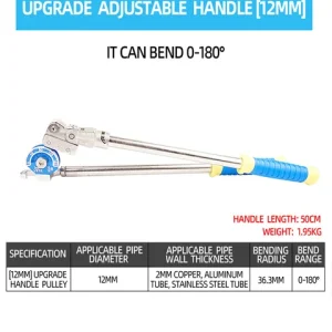 8-22mm Manual Pipe Bender Multifunction stainless steel Copper Tube Bending Machine Lever Type Heavy Duty Tubing Bending Tools – 12MM