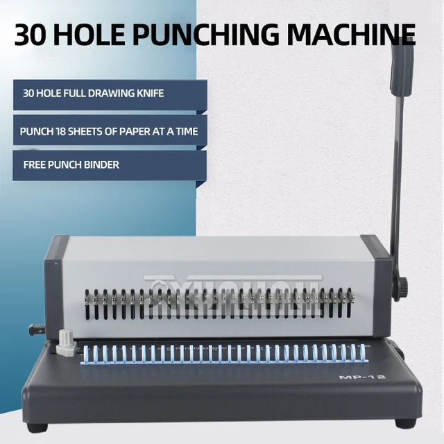 Mp-12 Comb Binding Machine Manual Rubber Ring Clip 30 Hole A4 Paper Document Punching Machine Voucher Binding Machine – Mp-12 Mp-12 Comb Binding Machine Manual Rubber Ring Clip 30 Hole A4 Paper Document Punching Machine Voucher Binding Machine – Mp-12