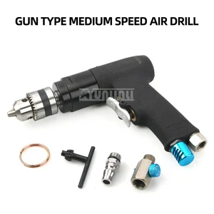 3/8” Professional Air Drill 1.5-10mm Pneumatic Drill High-speed Cordless Pistol Type Pneumatic Gun Drill Reversible Air Drill 3/8” Professional Air Drill 1.5-10mm Pneumatic Drill High-speed Cordless Pistol Type Pneumatic Gun Drill Reversible Air Drill