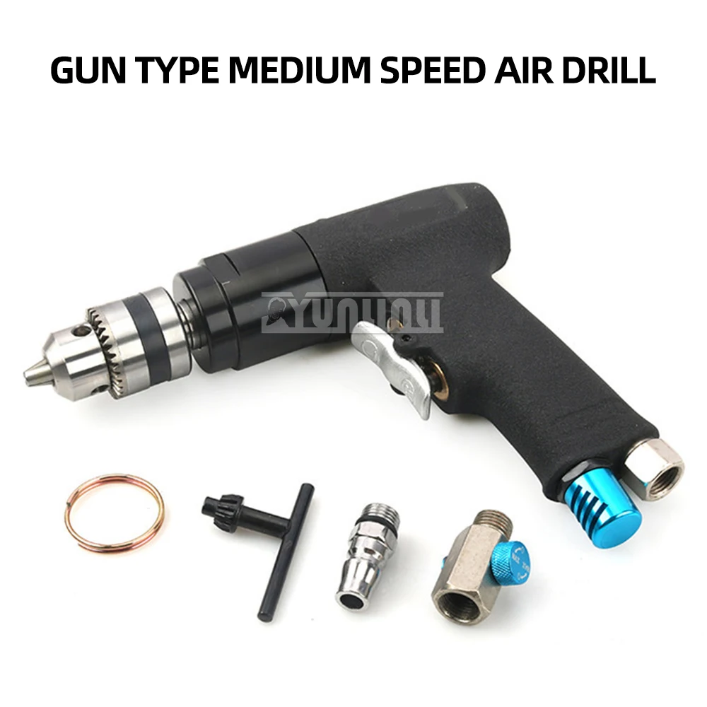 3/8” Professional Air Drill 1.5-10Mm Pneumatic Drill High-Speed Cordless Pistol Type Pneumatic Gun Drill Reversible Air Drill 3/8” Professional Air Drill 1.5-10Mm Pneumatic Drill High-Speed Cordless Pistol Type Pneumatic Gun Drill Reversible Air Drill