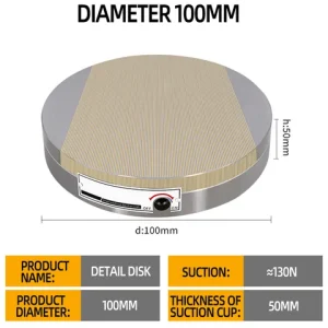 125mm Surface Grinder Permanent Magnetic Chuck Circular Grinding Disk Applicable to Grinding Machines Brass Magnetic Table – 100mm-29