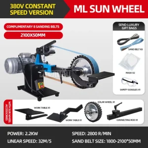 2.2kw Vertical and Horizontal Belt Sanding Machine Industrial Knife Sharpener Metal Polisher Lathe Polishing Grinding Machine – 380v-173