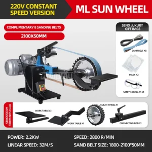 2.2kw Vertical and Horizontal Belt Sanding Machine Industrial Knife Sharpener Metal Polisher Lathe Polishing Grinding Machine – 220v-10