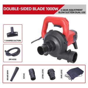 1000W Slotting Machine Vacuum Cleaner High Power Industrial Dust Collector Wall Planer Grinding Machine Blowing And Suction bag – 8m