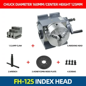 Milling Machine Dividing Head 160mm 6 Inch 3 Jaw Chuck Precision Semi Universal Dividing Head For Milling Machine Rotary Table – no Tailstock Milling Machine Dividing Head 160mm 6 Inch 3 Jaw Chuck Precision Semi Universal Dividing Head For Milling Machine Rotary Table – no Tailstock