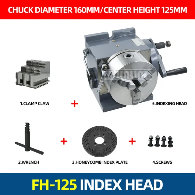 Milling Machine Dividing Head 160Mm 6 Inch 3 Jaw Chuck Precision Semi Universal Dividing Head For Milling Machine Rotary Table – No Tailstock Milling Machine Dividing Head 160Mm 6 Inch 3 Jaw Chuck Precision Semi Universal Dividing Head For Milling Machine Rotary Table – No Tailstock
