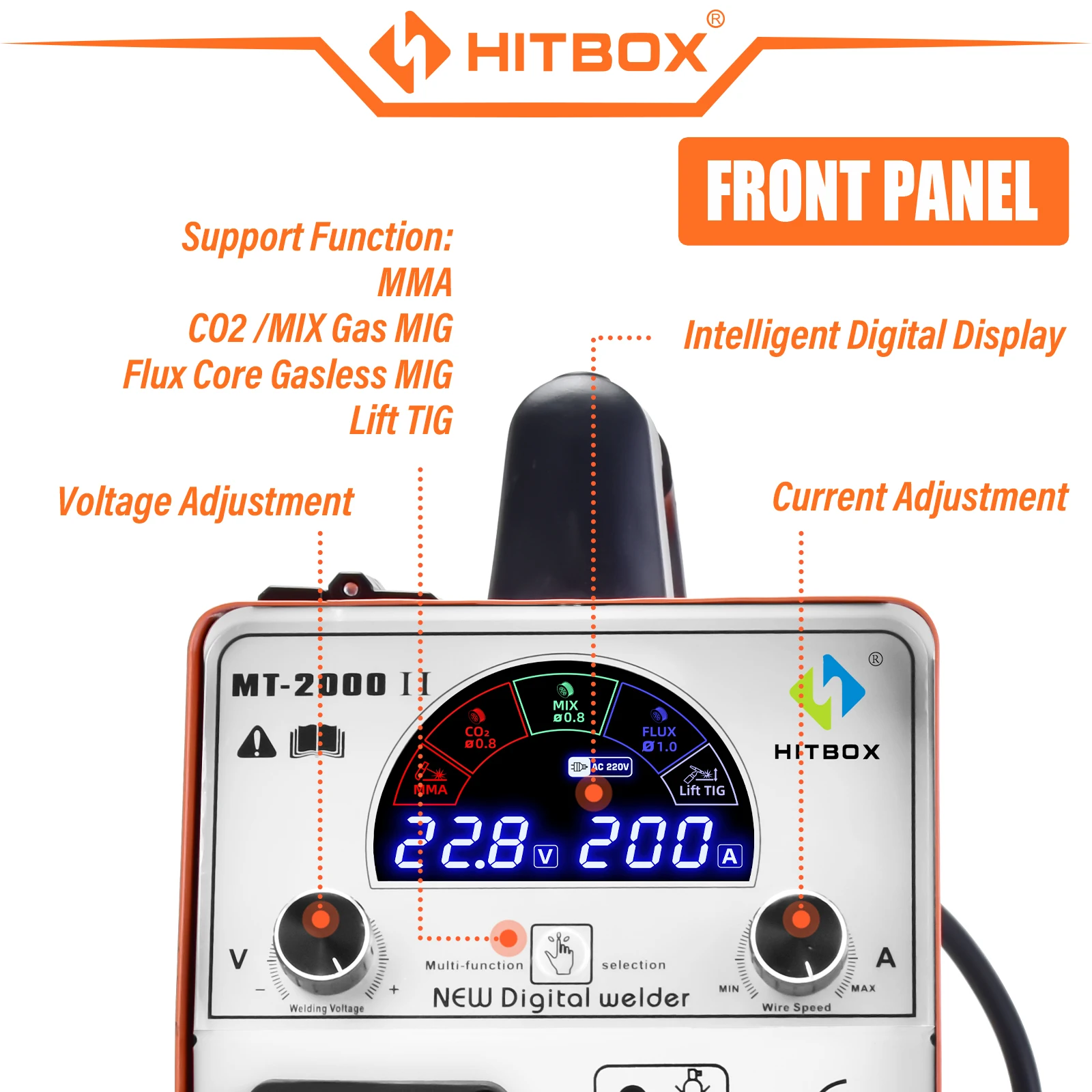 Hitbox 5 In 1 Mt2000Ii Mig Semi-Automatic Welding Machine Igbt Inverter With Mig Gas/Mig Gasless /Mig Mixed /Mma /Tig Welder Hitbox 5 In 1 Mt2000Ii Mig Semi-Automatic Welding Machine Igbt Inverter With Mig Gas/Mig Gasless /Mig Mixed /Mma /Tig Welder