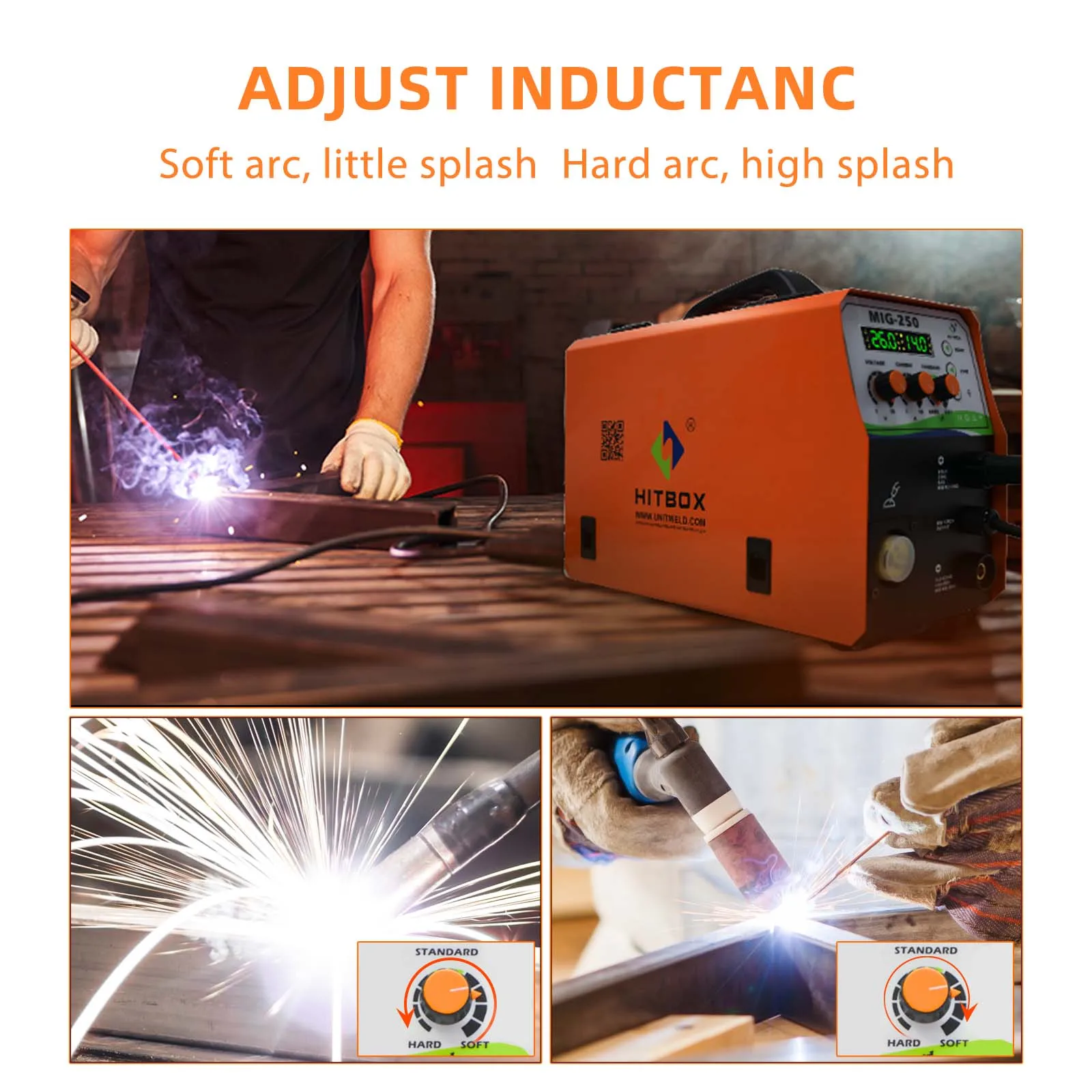 Hitbox Mig Welding Machine Mig250 Semi-Automatic Synergy 220V Tig Arc Welder Inverter Argon Co2 Multi Usage Hitbox Mig Welding Machine Mig250 Semi-Automatic Synergy 220V Tig Arc Welder Inverter Argon Co2 Multi Usage