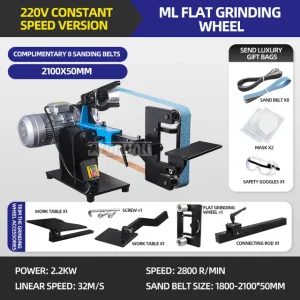 2.2kw Vertical and Horizontal Belt Sanding Machine Industrial Knife Sharpener Metal Polisher Lathe Polishing Grinding Machine – 220v-366