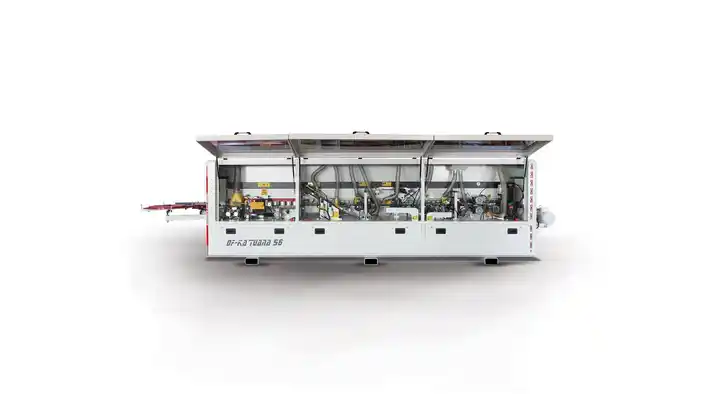 Automatic Pneumatic Pass Edge Banding Machine With Integrated Dust Collector For Furniture Manufacturer Automatic Pneumatic Pass Edge Banding Machine With Integrated Dust Collector For Furniture Manufacturer