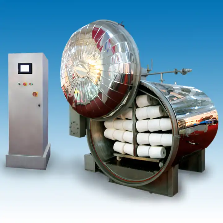 Textile Cone Bobbin Yarn Hank Fixing Conditioning Steaming Vacuuming Machine Steamer Autoclave Ht Hp 135 Degree Textile Cone Bobbin Yarn Hank Fixing Conditioning Steaming Vacuuming Machine Steamer Autoclave Ht Hp 135 Degree