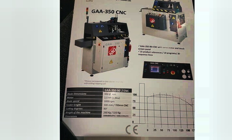 Tronzadoras Gaa-350-90 700Mm Cnc Aluminium Feed Saw Machine Tronzadoras Gaa-350-90 700Mm Cnc Aluminium Feed Saw Machine